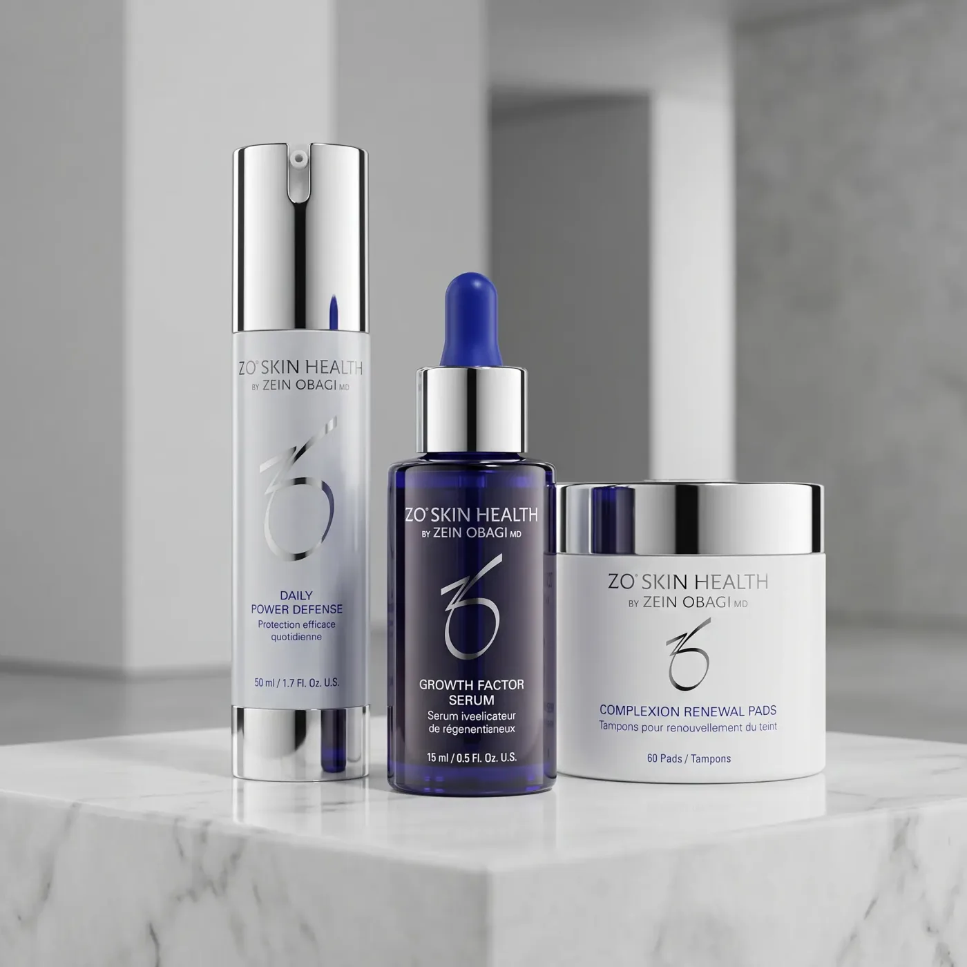 ZO Skin Health medical-grade skincare on marble